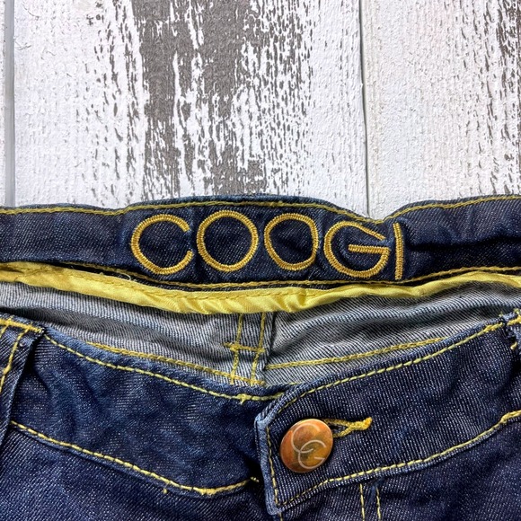 Coogi Premium Jeans Juniors 15/16 Rhinestone Logo Distressed Dark Wash Y2K - Picture 6 of 12
